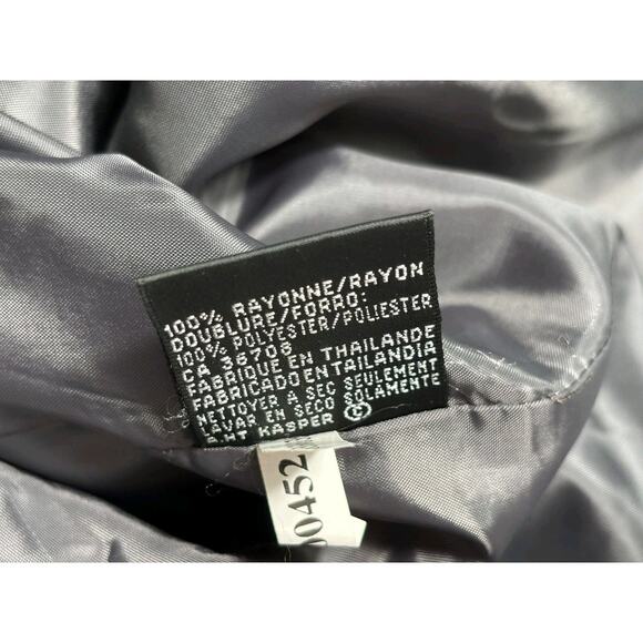 VTG Kasper For ASL Blazer Womens Sz 4 Gray Striped Suit Jacket Business Carrier - Picture 6 of 9